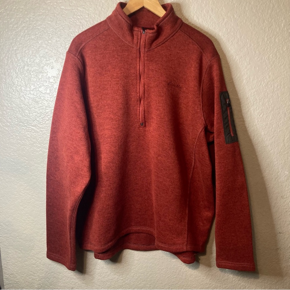 Eddie Bauer Sweater Orange Men's Radiator Half-Zip Classic Casual Pullover XXL